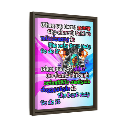 doggystyle - framed canvas art (light blue-pink wave)