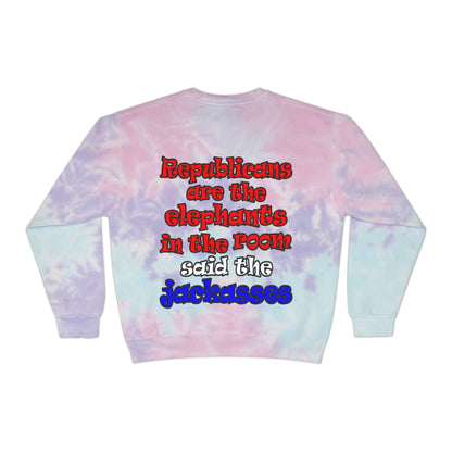 donkeys and elephants - Unisex Tie-Dye Sweatshirt