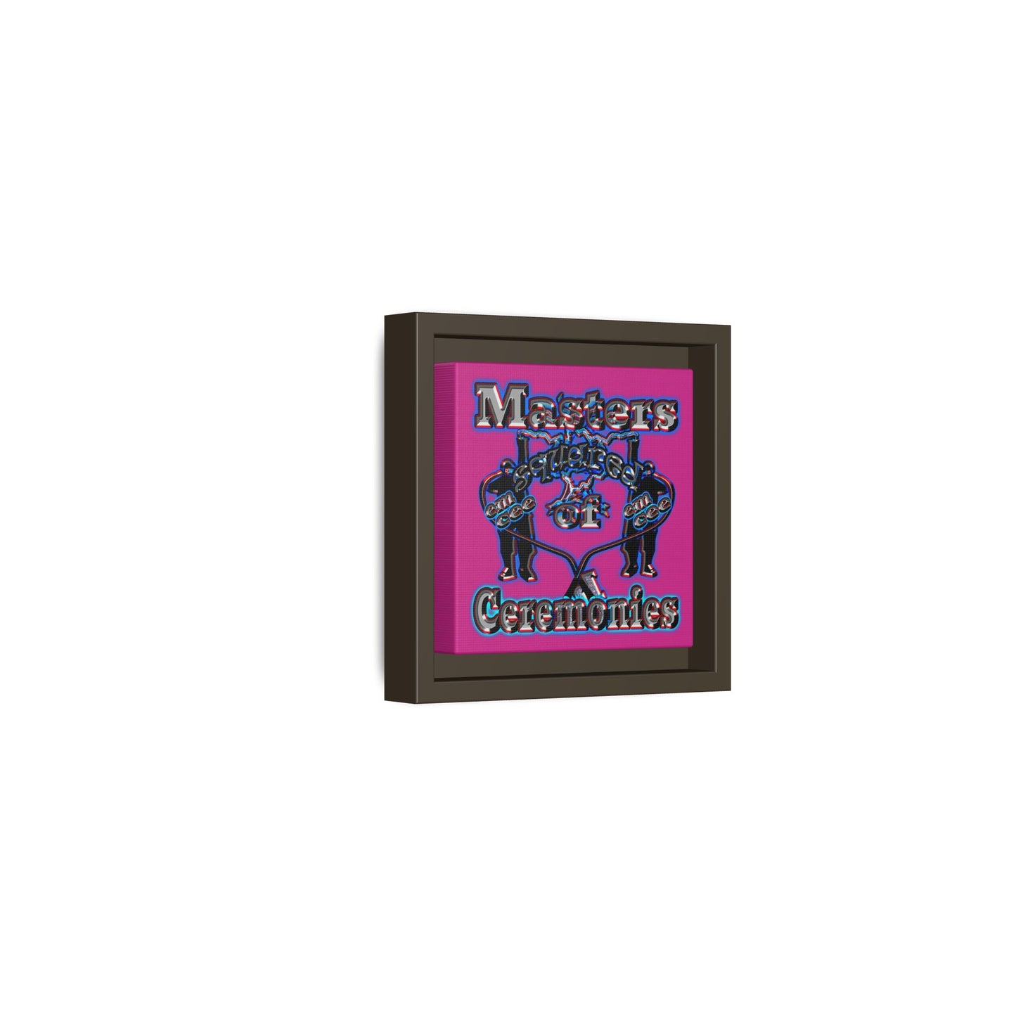 em cee squared - framed canvas art (pink)