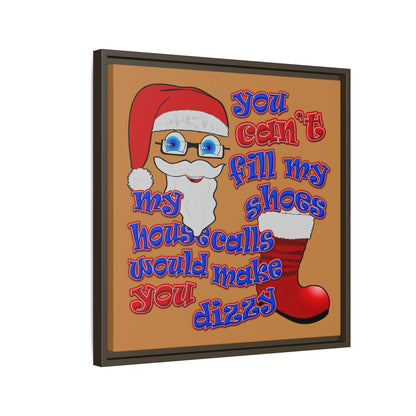 santa's shoes - framed canvas art (light brown)