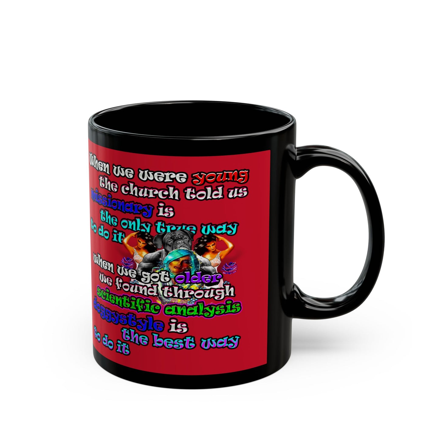 doggystyle - Black Mug (dark red)