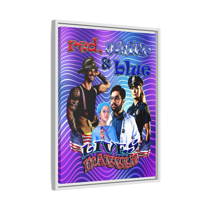 rw&b lives matter - framed canvas art (purple wave)