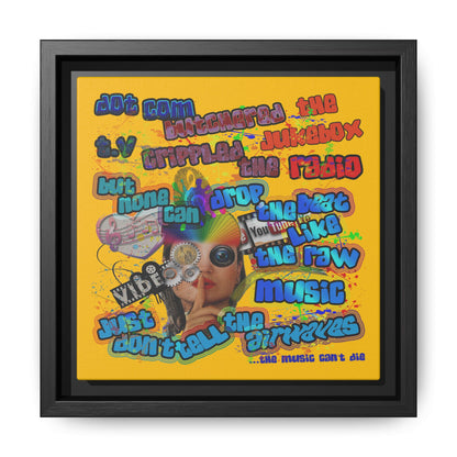 drop the beat - framed canvas art (yellow)