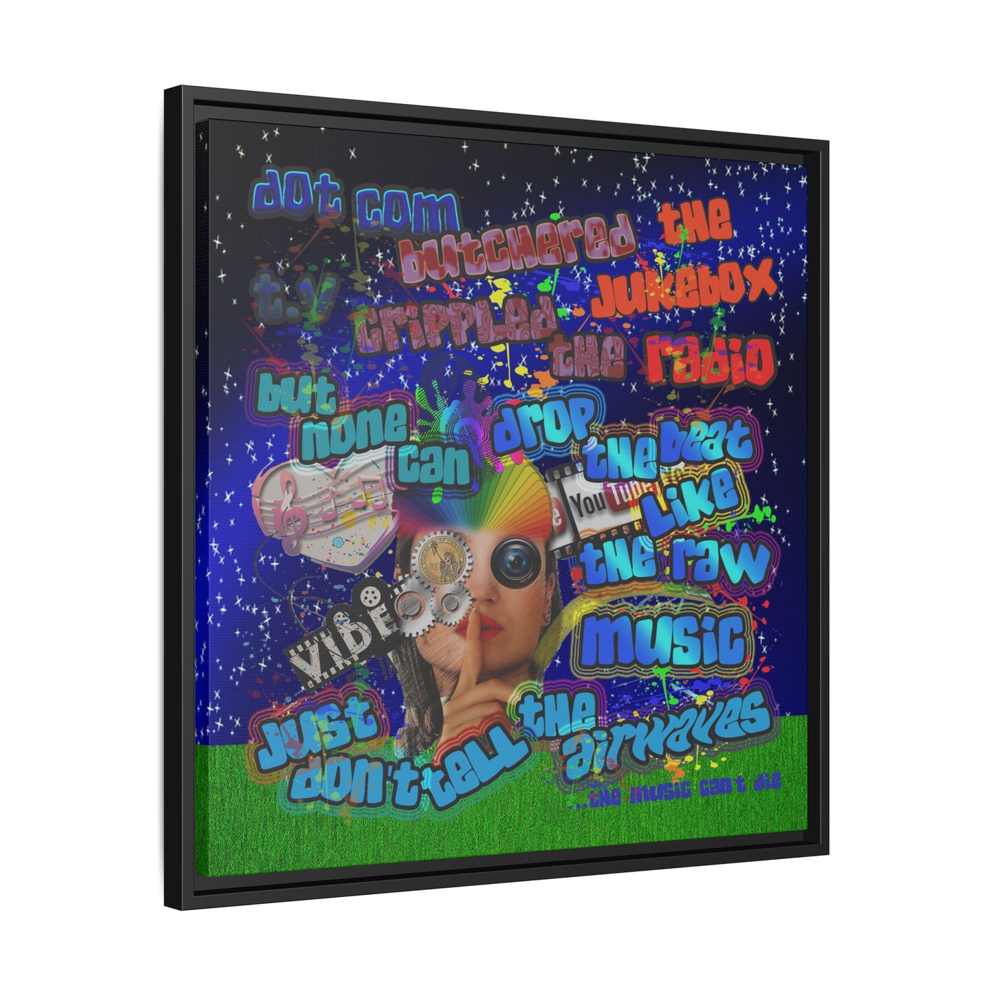 drop the beat - framed canvas art ('snoops' background)