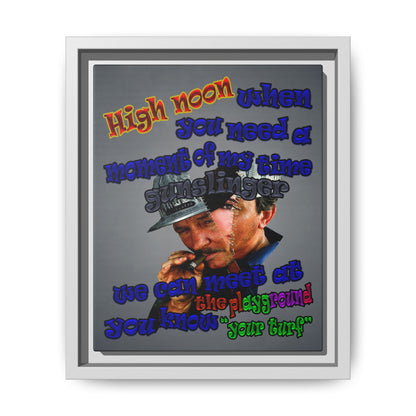 high noon - framed canvas art (grey-light grey)
