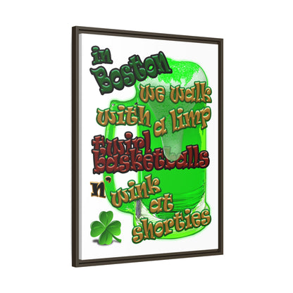 celtics logo - framed canvas art (white)