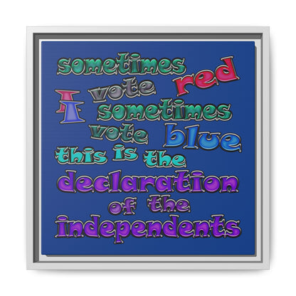 declaration of the independents - framed canvas art (dark blue)