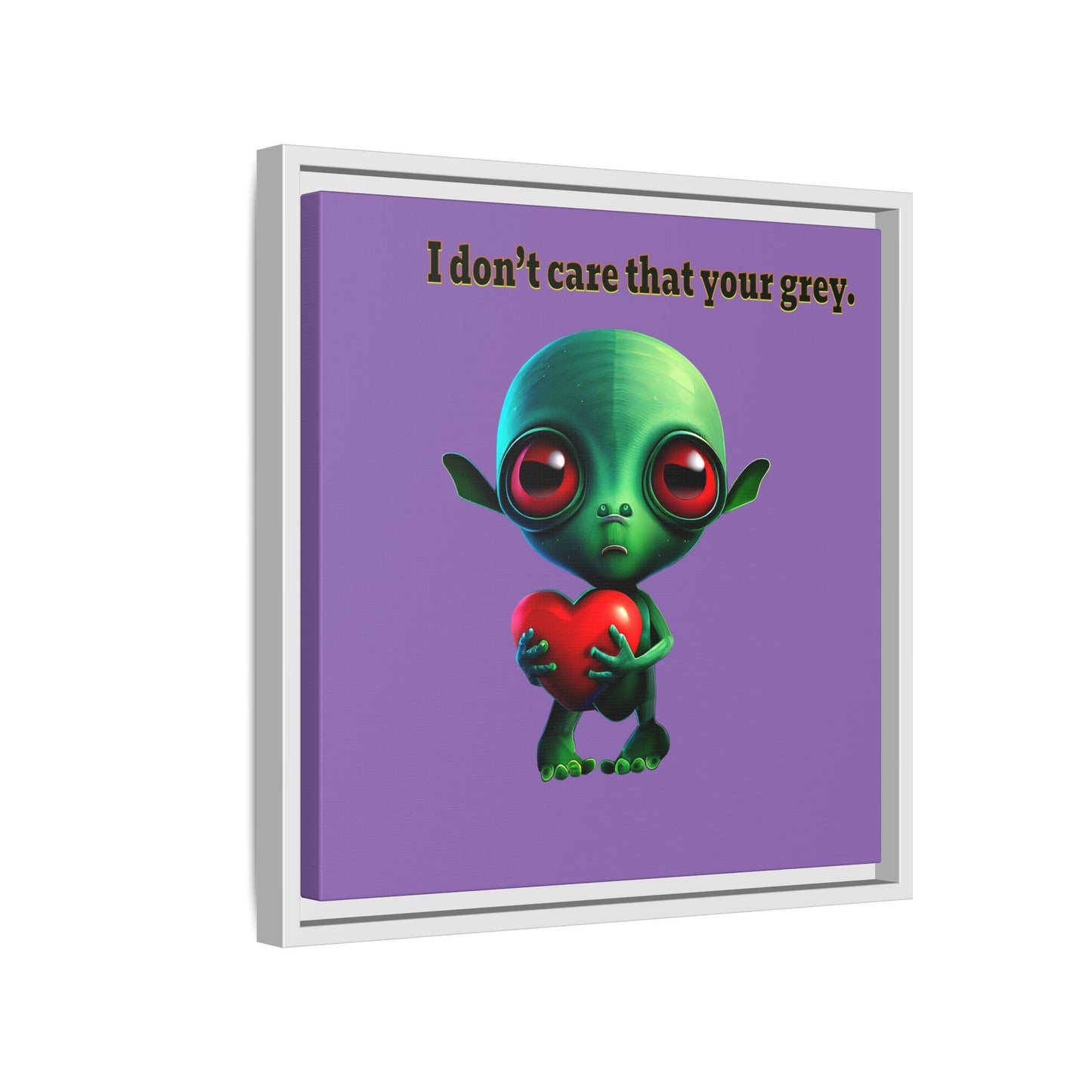 I don't care that your grey - framed canvas art (light purple)