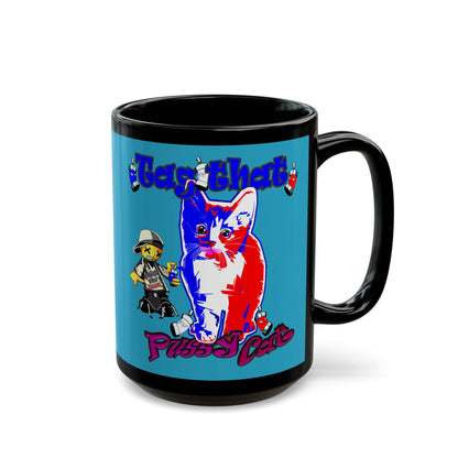 tag that - Black Mug (turquoise)