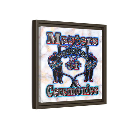 em cee squared - framed canvas art (white marble)