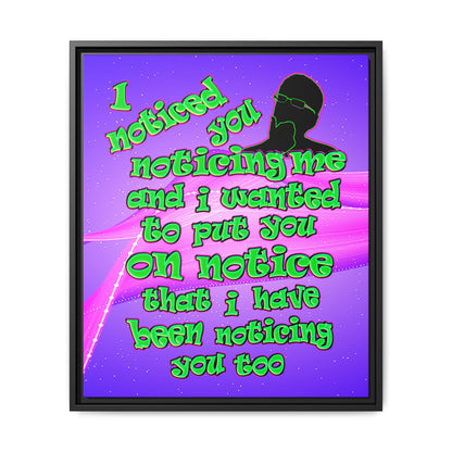 noticed you noticing - framed canvas art (purple-pink wave)