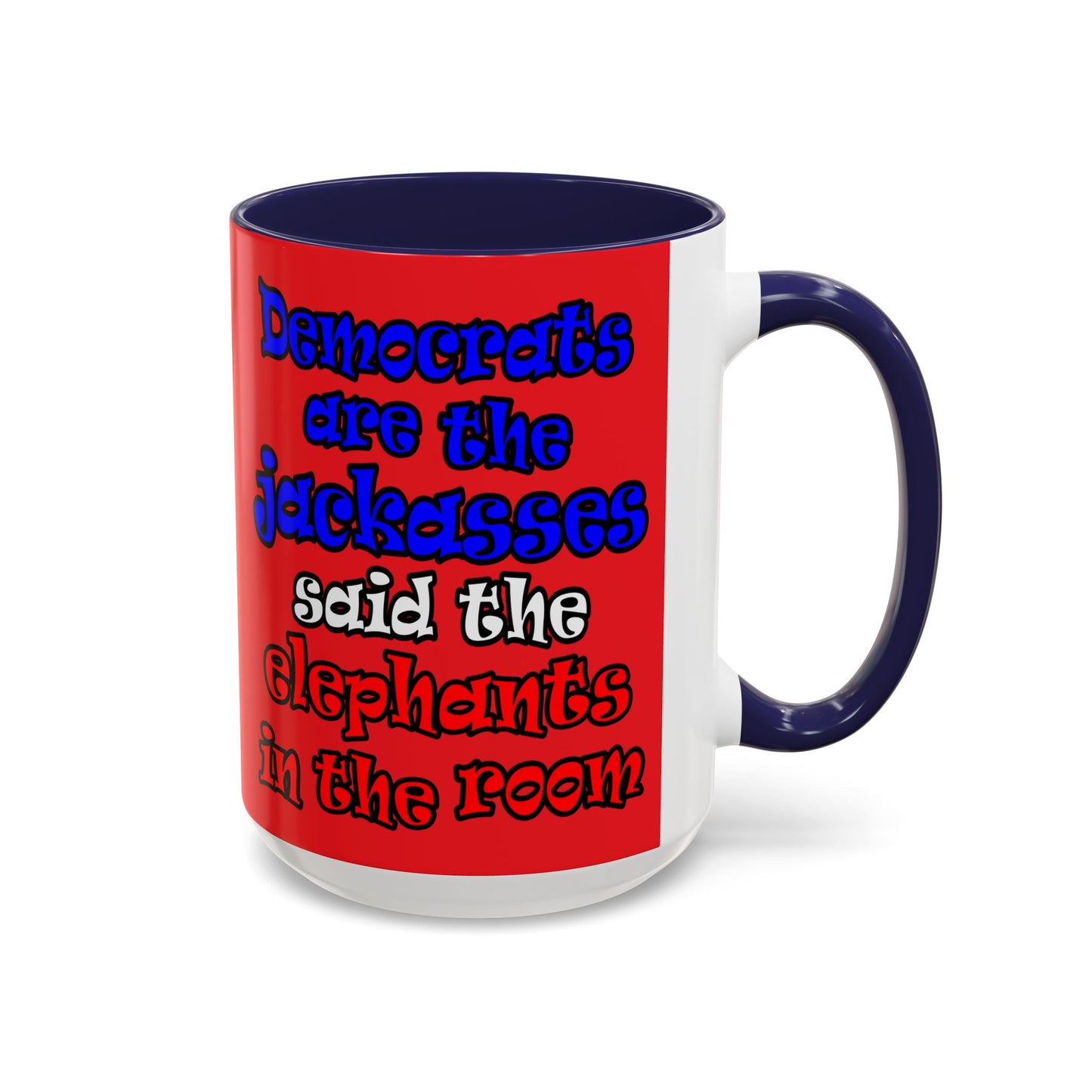 donkeys and elephants - Accent Mug (red)