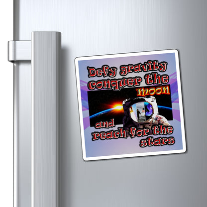 defy conquer reach - Magnets - (light blue-pink wave)