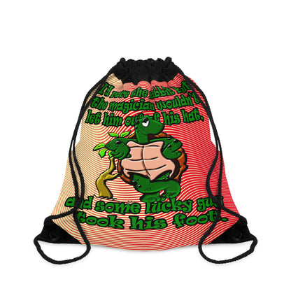 turtle race - Drawstring Bag (yellow-orange wave)