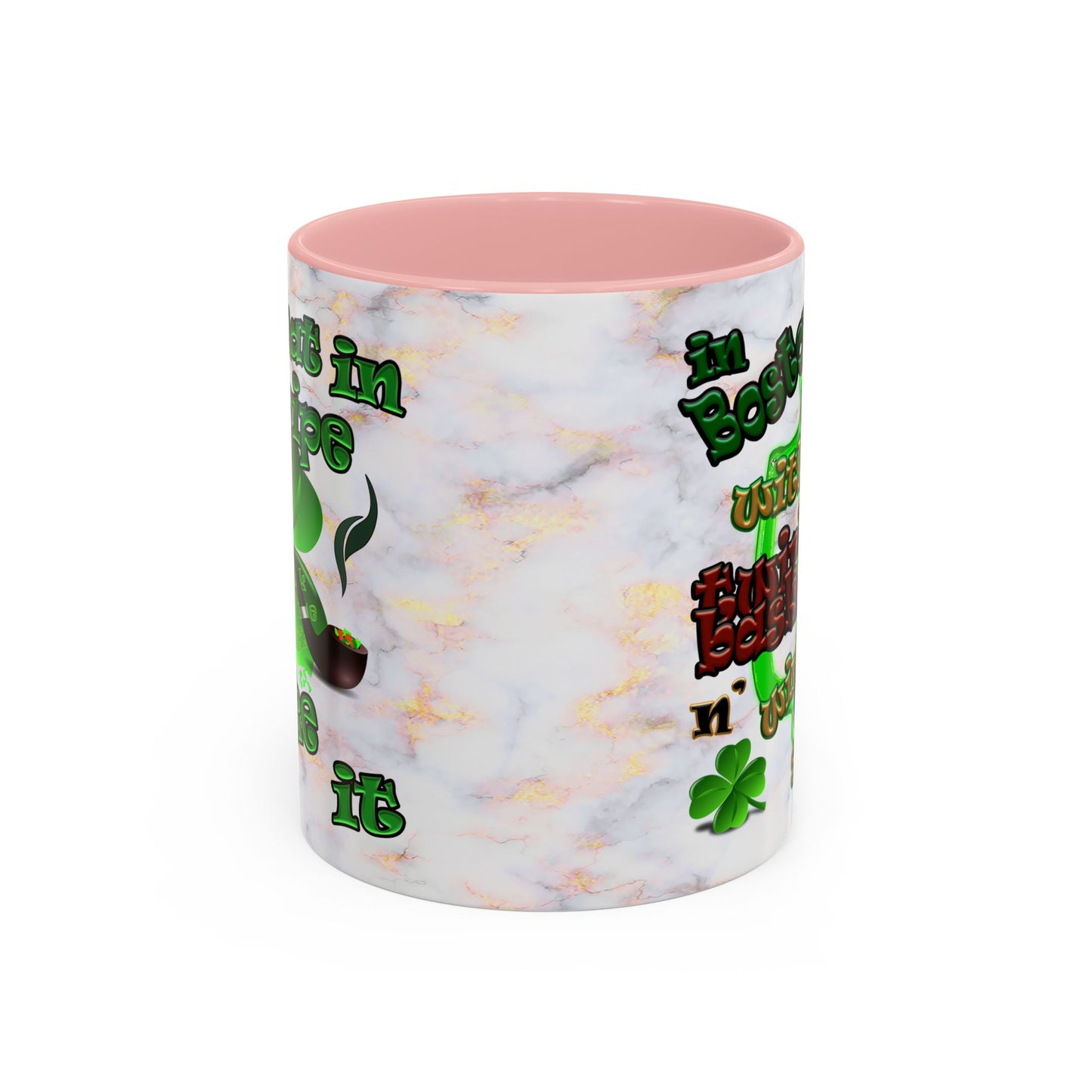 celtics logo - Accent Mug (white marble)