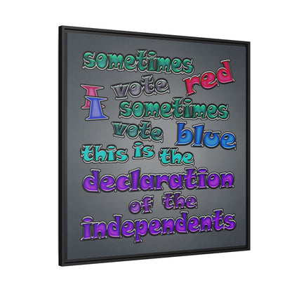 declaration of the independents - framed canvas art (grey-light grey)