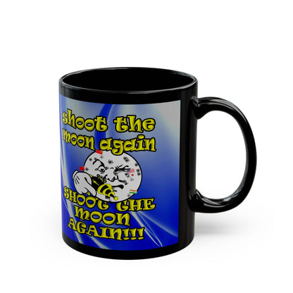 shoot the moon again - Black Mug (blue-white wave)