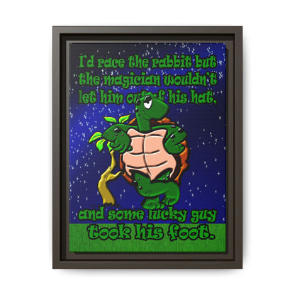 turtle race - framed canvas art ('snoops' background)