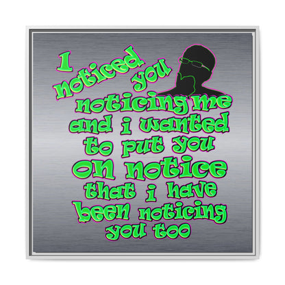 noticed you noticing - framed canvas art (brushed nickel)