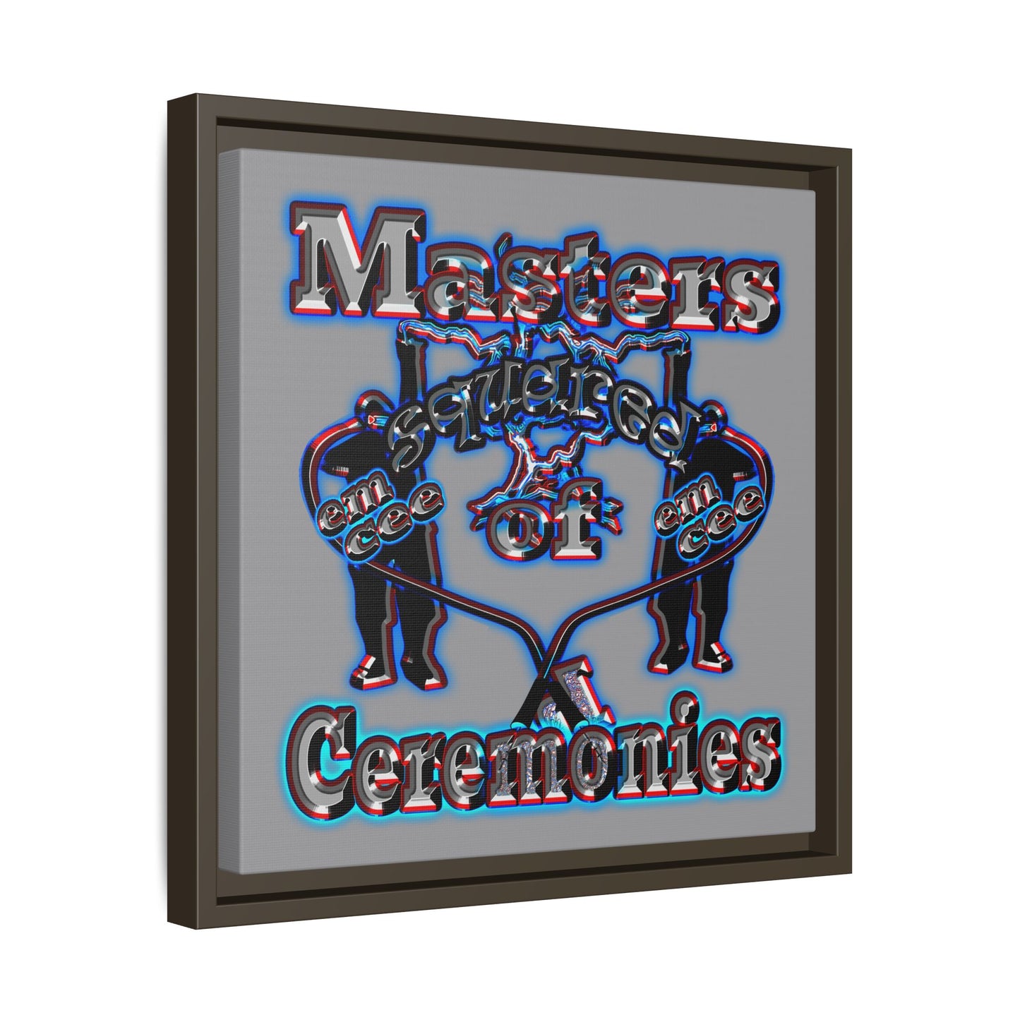 em cee squared - framed canvas art (grey)