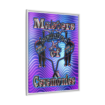 em cee squared - framed canvas art (purple wave)
