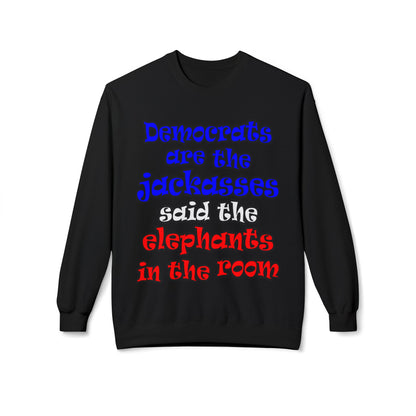 donkeys and elephants - Unisex Midweight Softstyle Fleece Crewneck Sweatshirt