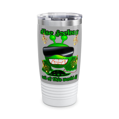 disc jockey - Ringneck Tumbler, 20oz (light grey)
