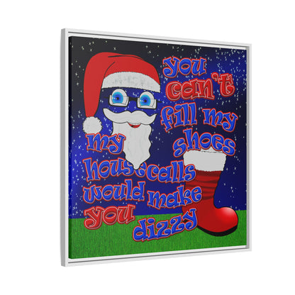 santa's shoes - framed canvas art ('snoops' background)
