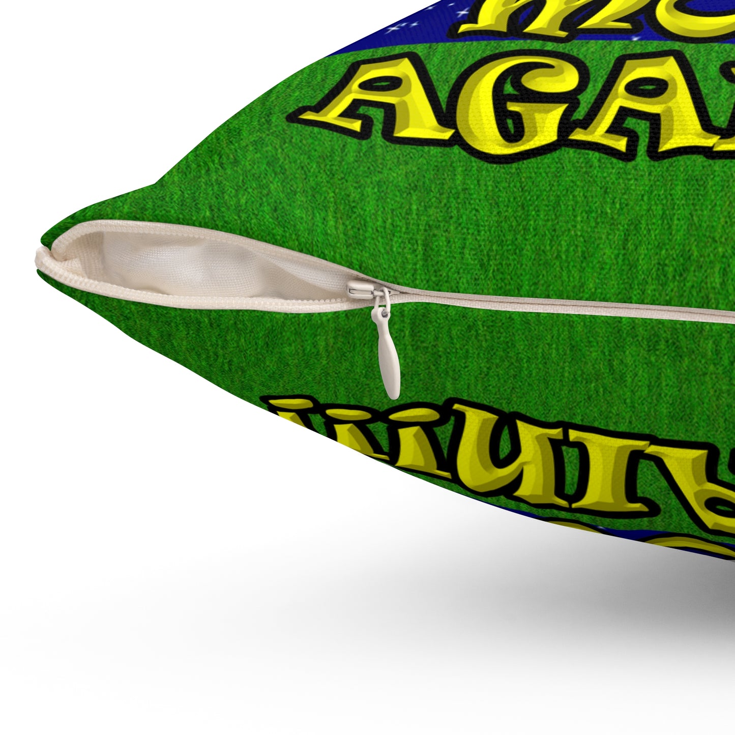 shoot the moon again - Spun Polyester Square Pillow - ('snoops' background)