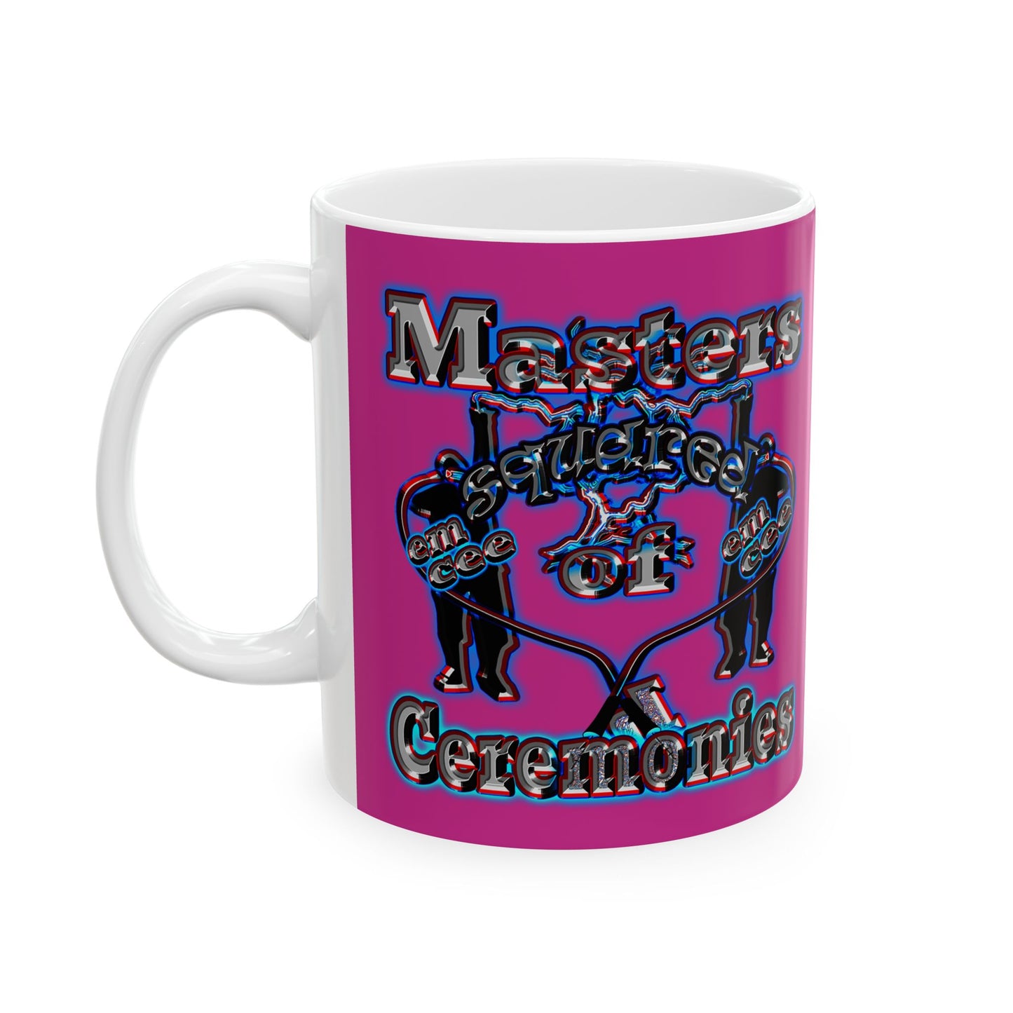 em cee squared - White Mug (pink)