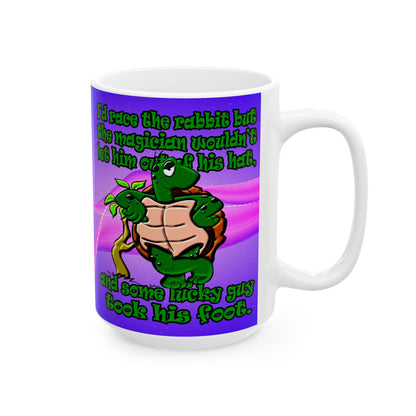 turtle race - White Mug (purple-pink wave)