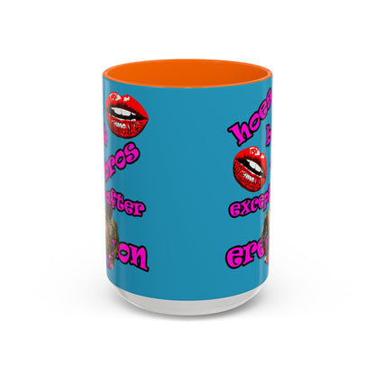 hoes b4 bros - Accent Mug (turquoise)