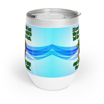 turtle race - Chill Wine Tumbler (light blue-pink wave)