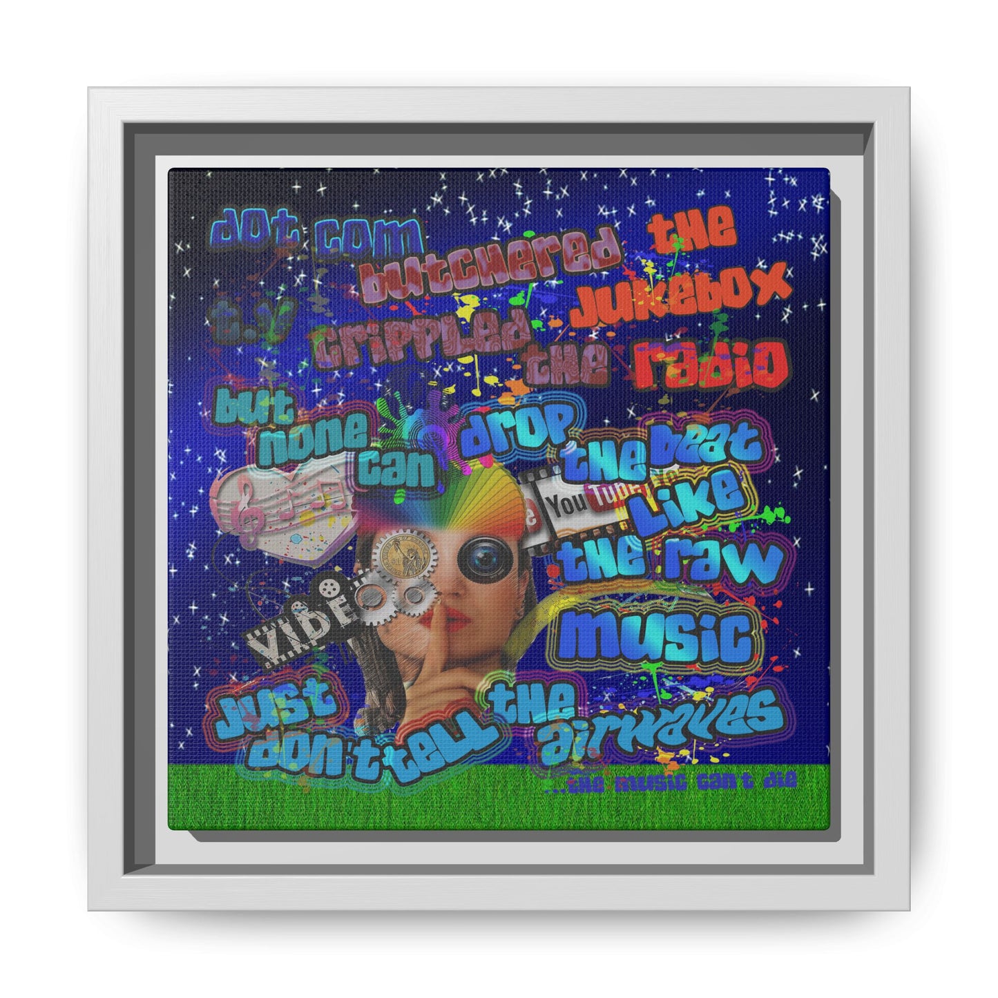 drop the beat - framed canvas art ('snoops' background)