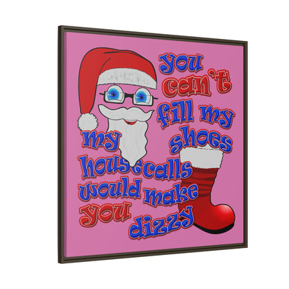 santa's shoes - framed canvas art (light pink)