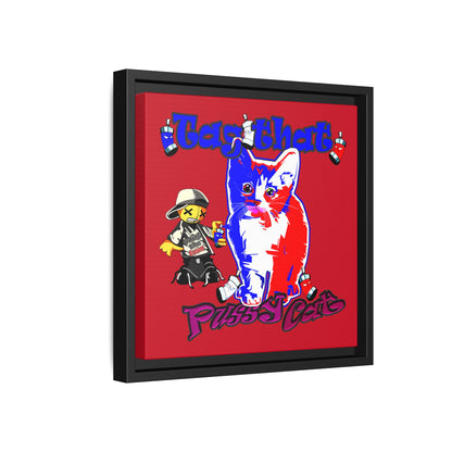tag that - framed canvas art (dark red)