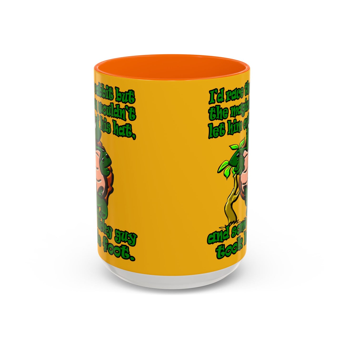 turtle race - Accent Mug (yellow)