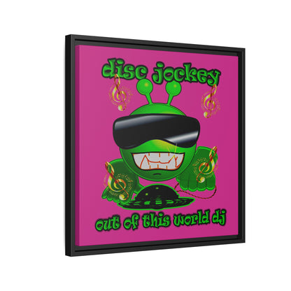 disc jockey - framed canvas art (pink)