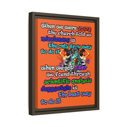 doggystyle - framed canvas art (orange)