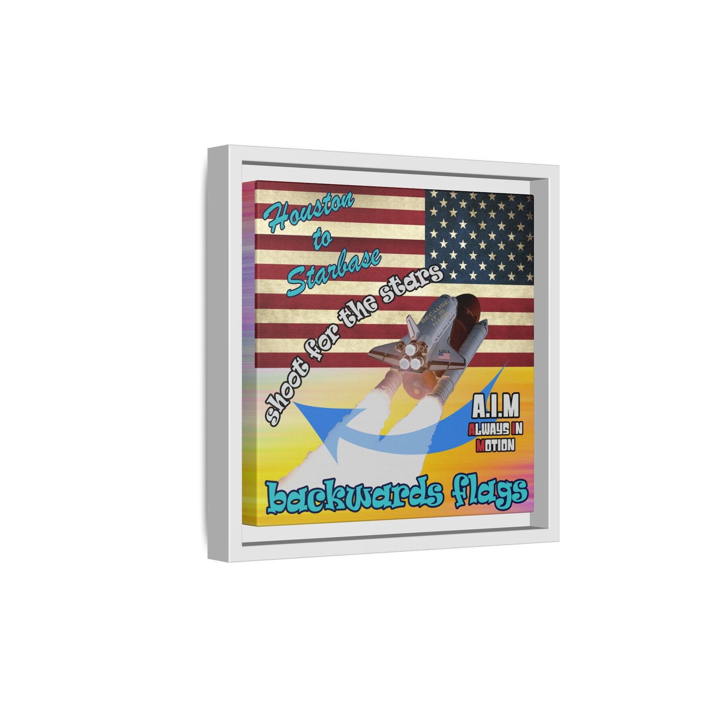 shoot for the stars - framed canvas art (color blur)