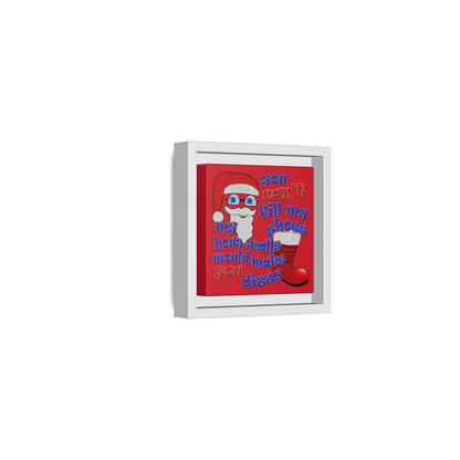 santa's shoes - framed canvas art (dark red)