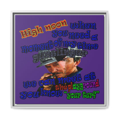 high noon - framed canvas art (purple)