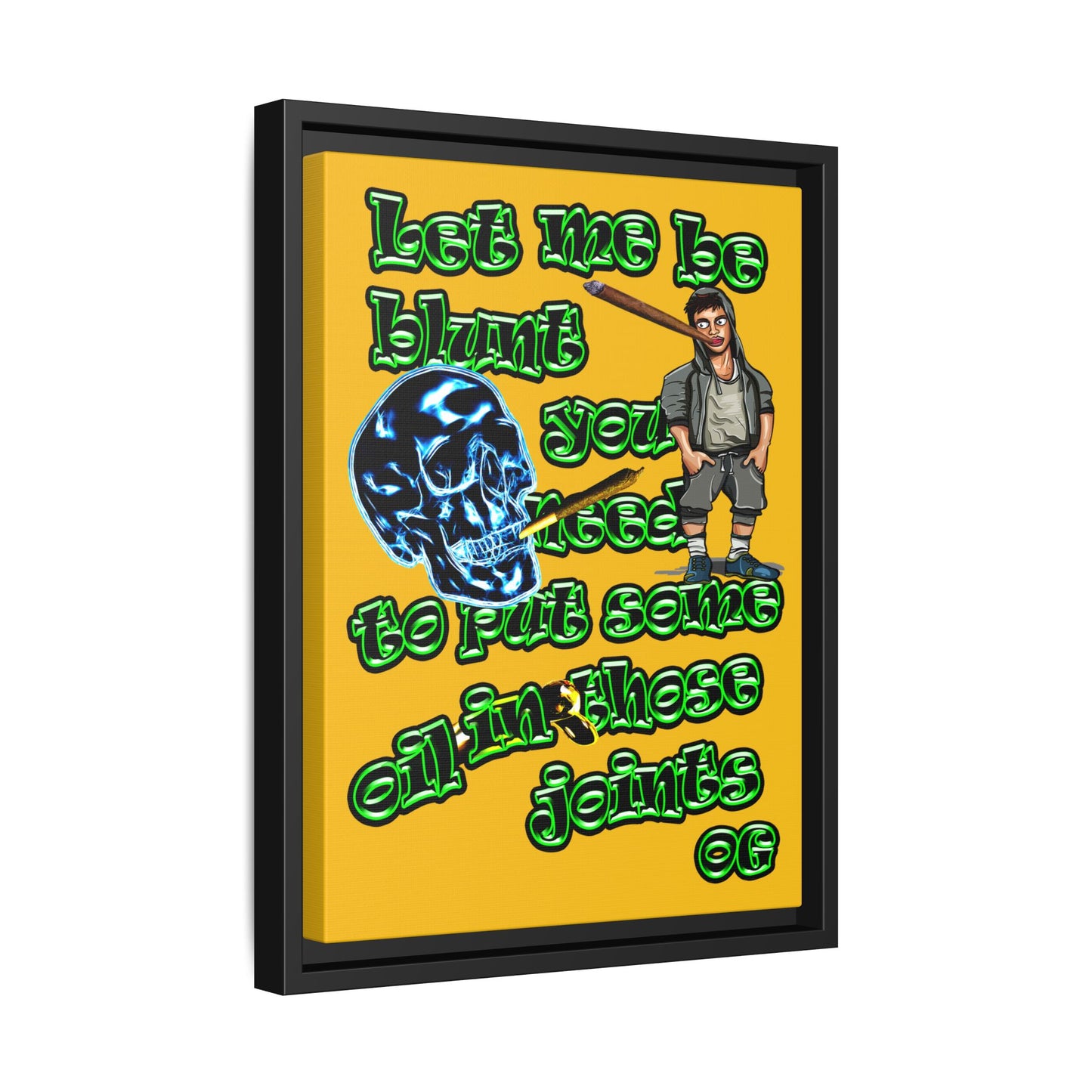 og - framed canvas art (yellow)