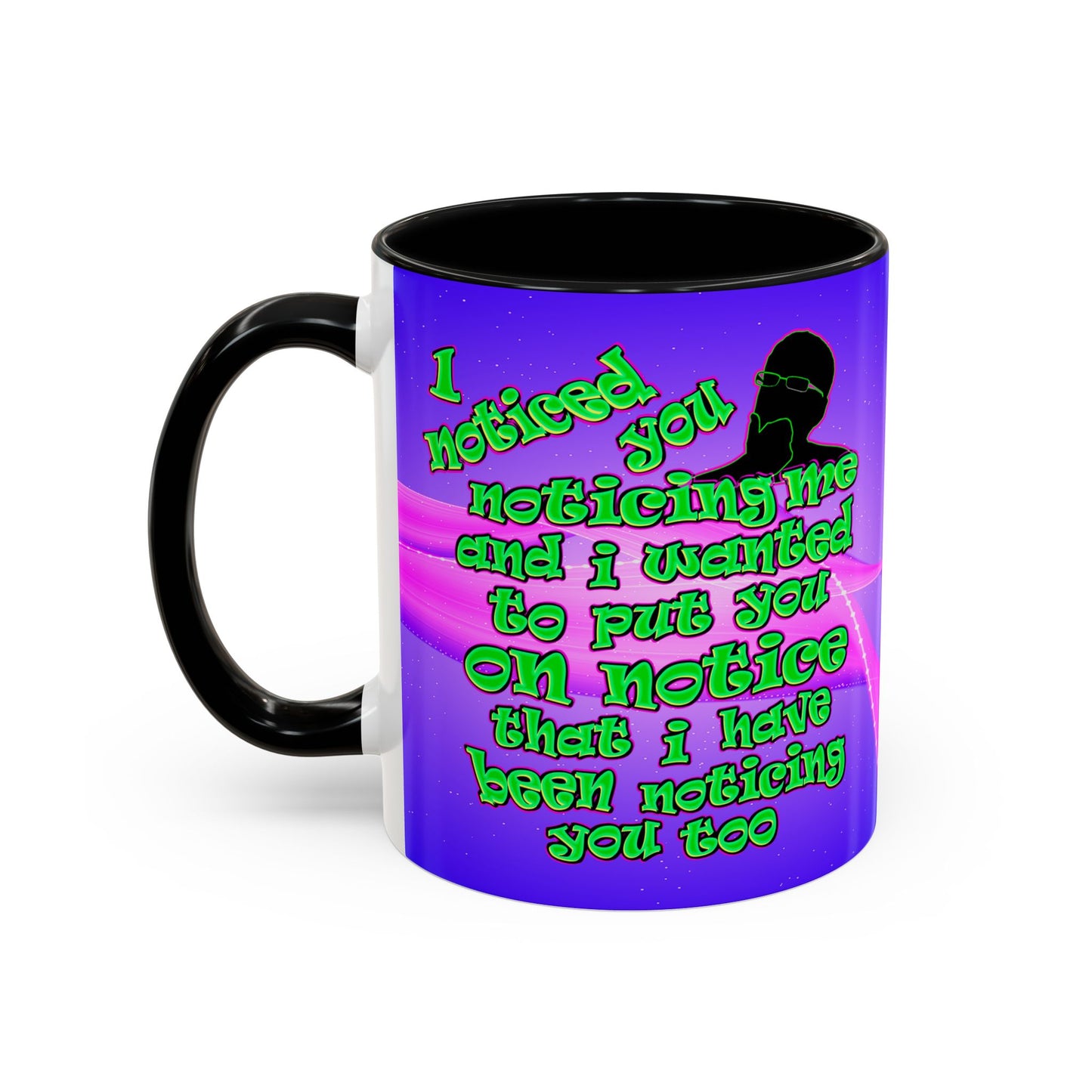 noticed you noticing - Accent Mug (purple-pink wave)