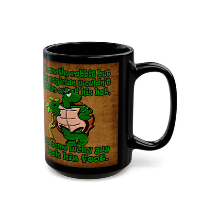 turtle race - Black Mug (brown papyrus)
