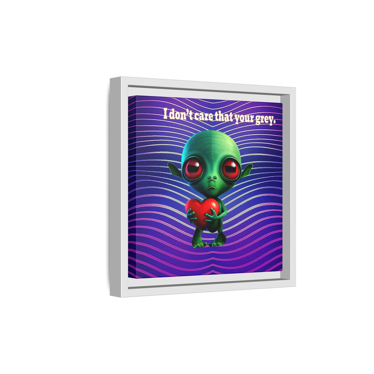 I don't care that your grey - framed canvas art (purple wave)