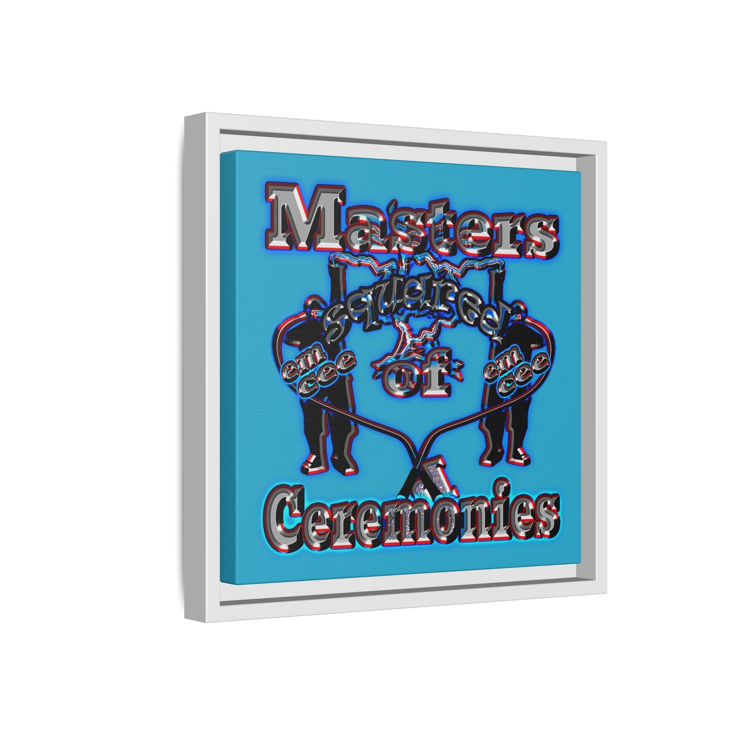 em cee squared - framed canvas art (turquoise)