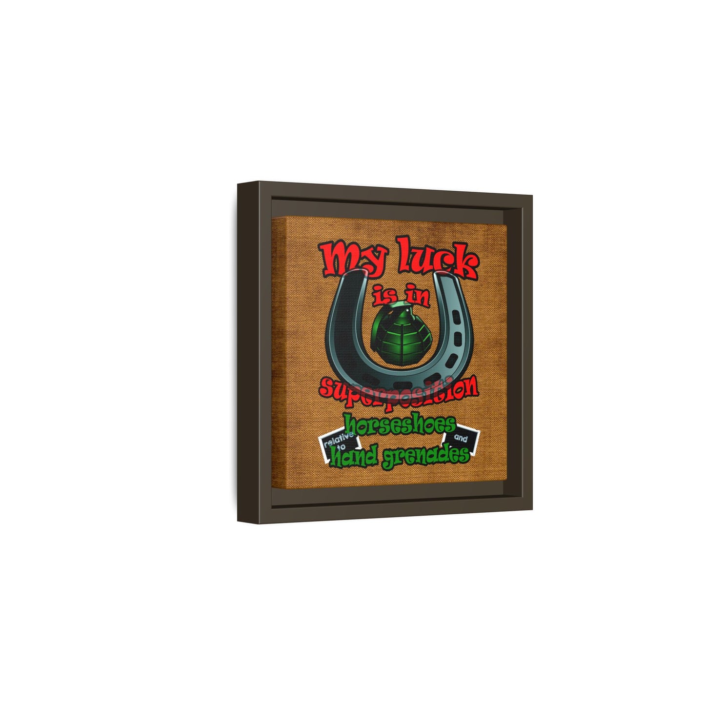 my luck - framed canvas art (brown papyrus)