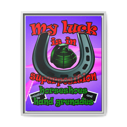 my luck - framed canvas art (purple-pink wave)
