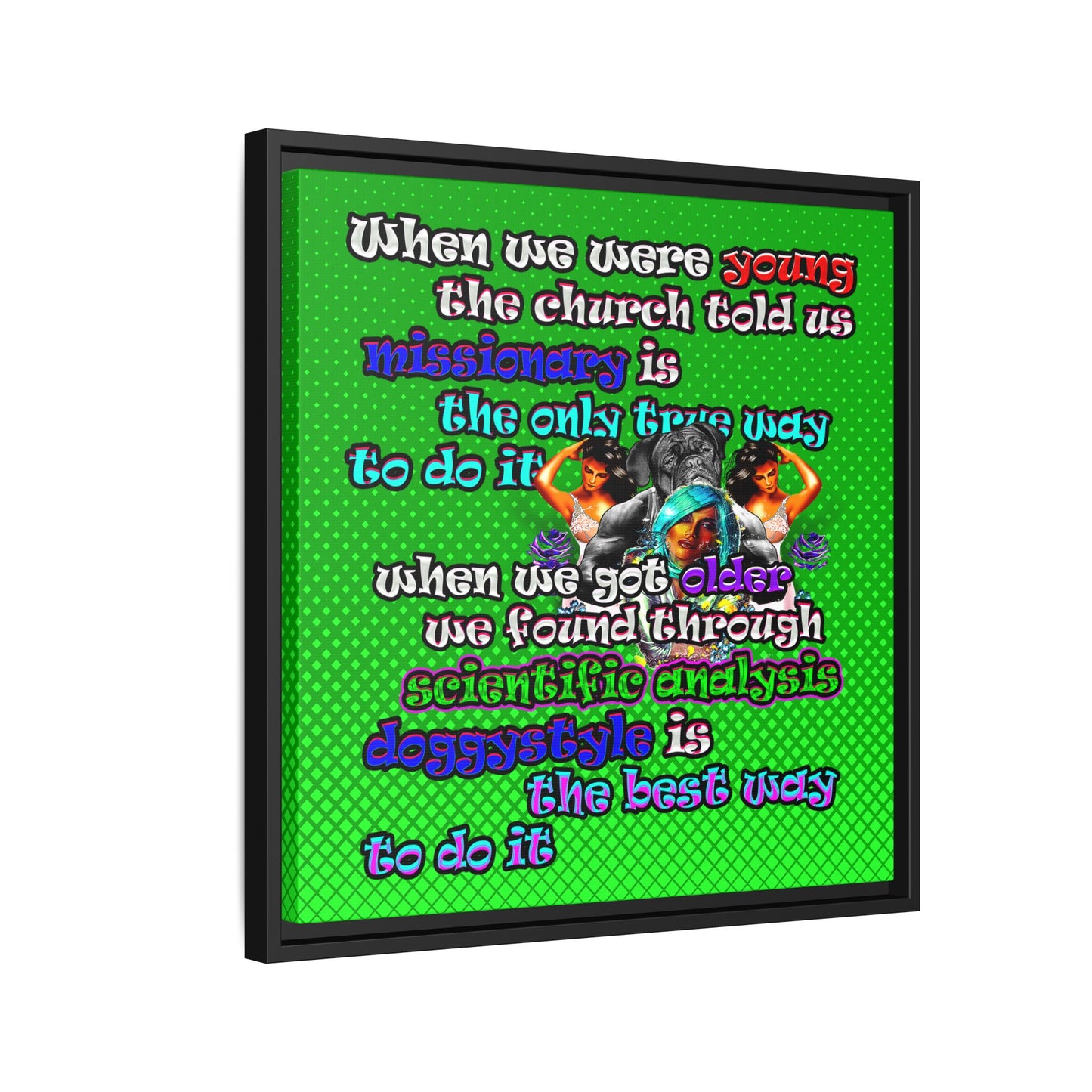 doggystyle - framed canvas art (logo green)